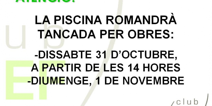 TANCAMENT CAP DE SETMANA